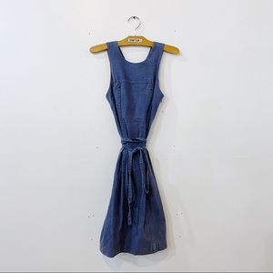 SATURDAY KATE SPADE structured blue wrap dress